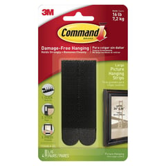 3M - Tiras Command Grandes para Colgar Cuadros Negras x 4 unid