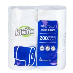 KLEINE - Papel Toalla Blanco 200mt x 4 Unidades