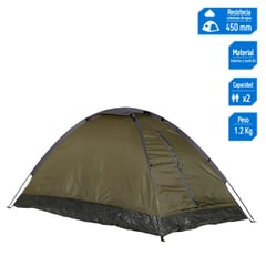 KLIMBER - Carpa Iglú Domepack 2 Personas Plomo/Verde