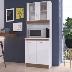 GENIALFLEX - Mueble de Cocina Alacena para Microondas 73.5cm Blanco/Dakota