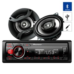 PIONEER - Autoradio Bluetooth/USB/AUX + 2 Parlantes MXT-S216BT