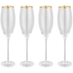 JUST HOME COLLECTION - Set de 4 Copas para Champagne Flauta Ribete