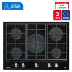 TEKA - Cocina Empotrable a Gas 5 Hornillas GZC 75330 XBB Negro