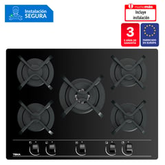 TEKA - Cocina Empotrable a Gas 5 Hornillas GBC 75030 KIN Negro