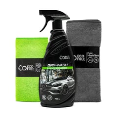 ECO-FULL - Kit de Limpieza para Auto Dry Wash 750 ml + 2 Paños de Microfibra