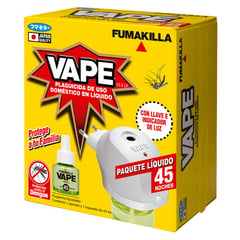 VAPE - Repelente de Mosquitos Aparato + Refill Líquido 45ml Caja (180) Plaguicida de uso doméstico líquido