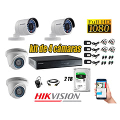 Kit 4 Cámaras de Seguridad FullHD 1080p Disco 2TB Vigilancia + Kit Herramientas