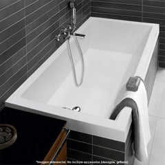 CUBA&SPA - Tina de Baño Rectangular Minimalista 150x80cm Blanca