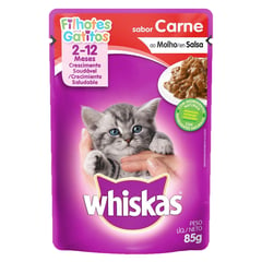 WHISKAS - Cachorros Alimento para Gatos 85 gr Sabor Carne