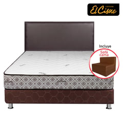 EL CISNE - Cama Americana Easy 2 Plazas + Colchón + Cabecera + Sofá Cama