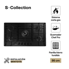 undefined - Encimera Scollection Vidrio Templado A Gas 86Cm