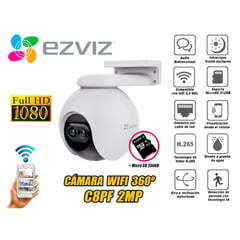 EZVIZ - Cámara seguridad lente Inteligente C8PF 2MP Micro SD 256GB