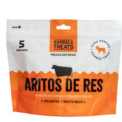 RAMBALA - Adultos Snack para Perros Aritos de Res x 5 unidades