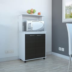 TUHOME - Mueble de Cocina para Microondas Blanco Wengue 63cm ancho