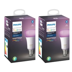 PHILIPS HUE - Pack X2 Hue Foco Inteligente Color E27 A60 9W