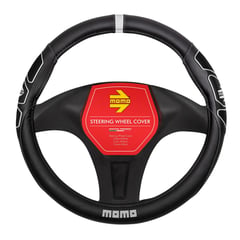 MOMO - Funda Cubre Volante Para Auto Negro y Blanco 38 cm