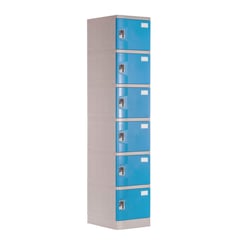 MALETEK - Locker Plástico 6 Casilleros Portacandado Celeste