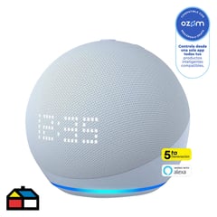 Parlante Inteligente Reloj y Alexa Echo Dot 5ta Generación Blanco