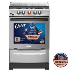 OSTER - Cocina a Gas 4 Quemadores OS-PGSGMICA24HSGM Plateado