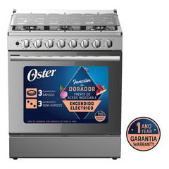 OSTER - Cocina a Gas 6 Quemadores OS-PGSGMICA306HSSGM Plateado