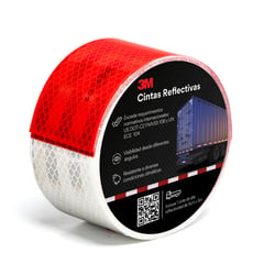 3M - Cinta Reflectiva Rojo/Blanco 5cmx5cm