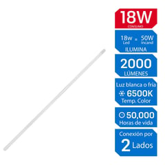 ILUMA - Tubo LED 2 Polos 18W