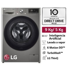 LG - Lavaseca WD9PVC4S6 9kg/5kg AI DD Carga Frontal Plateada