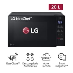 LG - Horno Microondas Negro 20L MS2032GAS