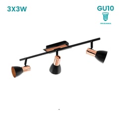 EGLO - Lámpara de Pared Barnham 3L GU10 Negro