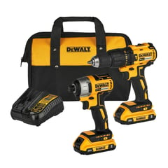 DEWALT - Taladro Percutor Inalámbrico 1/2" 20V DCD7781 + Atornillador de Impacto DCF7871 + 2 Baterías 2Ah + Cargador + Bolso Lona