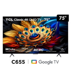 TCL - Televisor QLED 4K Ultra HD 75" 75C655 Google TV