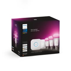 PHILIPS HUE - Kit de Inicio Pack x3 Focos E27 9.5W Hue