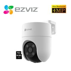 EZVIZ - Cámara Seguridad Wi-Fi 4MP 2K 360 H8C Smart + Micro SD 64GB