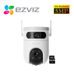 EZVIZ - Cámara H9C 5Mp + 5Mp Binocular Wifi Exterior 360 + Sd 256Gb