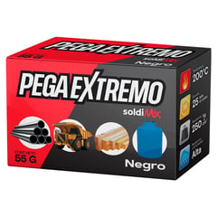 SOLDIMIX - Pegamento Epoxico Pega Extremo Negro 55G