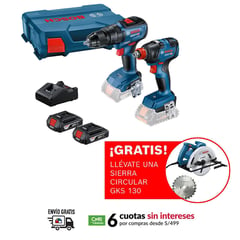 BOSCH - 1 Taladro Percutor GSB 18V-50 + 1 Llave de Impacto GDX 18V-200 + Regalo: 1 Sierra Circular GKS 130