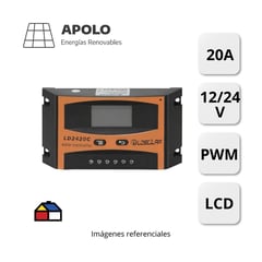 APOLLO - Controlador Ldsolar Apolo Ld S/Usb 12/24V 20Ah