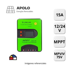 APOLLO - Controlador Ldsolar Apolo Mppt 2 C/Usb 12V/24V 15Ah ? 75V