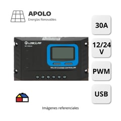 APOLLO - Controlador Ldsolar Apolo C/Usb 12V/24V 30Ah