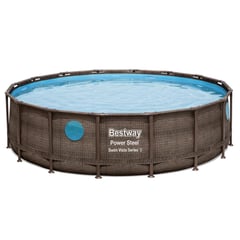 BESTWAY - Piscina Estructural Redonda Tipo Ratán 488x122cm