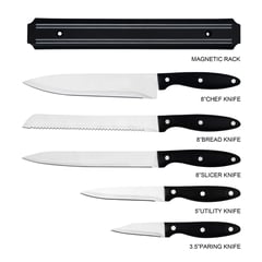 JUST HOME COLLECTION - Set x5 Cuchillo Acero Negro