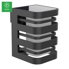 JUST HOME COLLECTION - Farol Muro Solar Cuadrado Negro