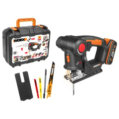 WORX - Sierra Caladora Inalámbrica 20V + Batería + Accesorios + Maletín