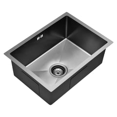 SENSI DACQUA - Lavadero de Cocina Acero Inoxidable 1 Poza Negro 45x58cm