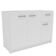 DITALIA - Mueble Base 2 Puertas 2 Cajones 120cm Blanco