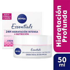 NIVEA - Crema Facial Hidratante Intensiva Día FPS15 Piel Seca 50 mL