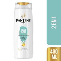 PANTENE - Shampoo con Acondicionador 2 en 1 Liso y Sedoso 400 mL