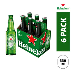 HEINEKEN - Cerveza en Botella Pack 6 Unidades 330 mL