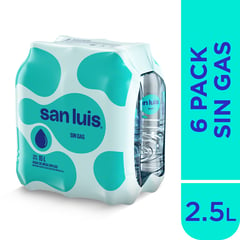 SAN LUIS - Pack de Agua Sin Gas 6 Unidades 2.5 L