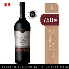 TACAMA - Vino Tinto Don Manuel Tannat 14° 750 mL